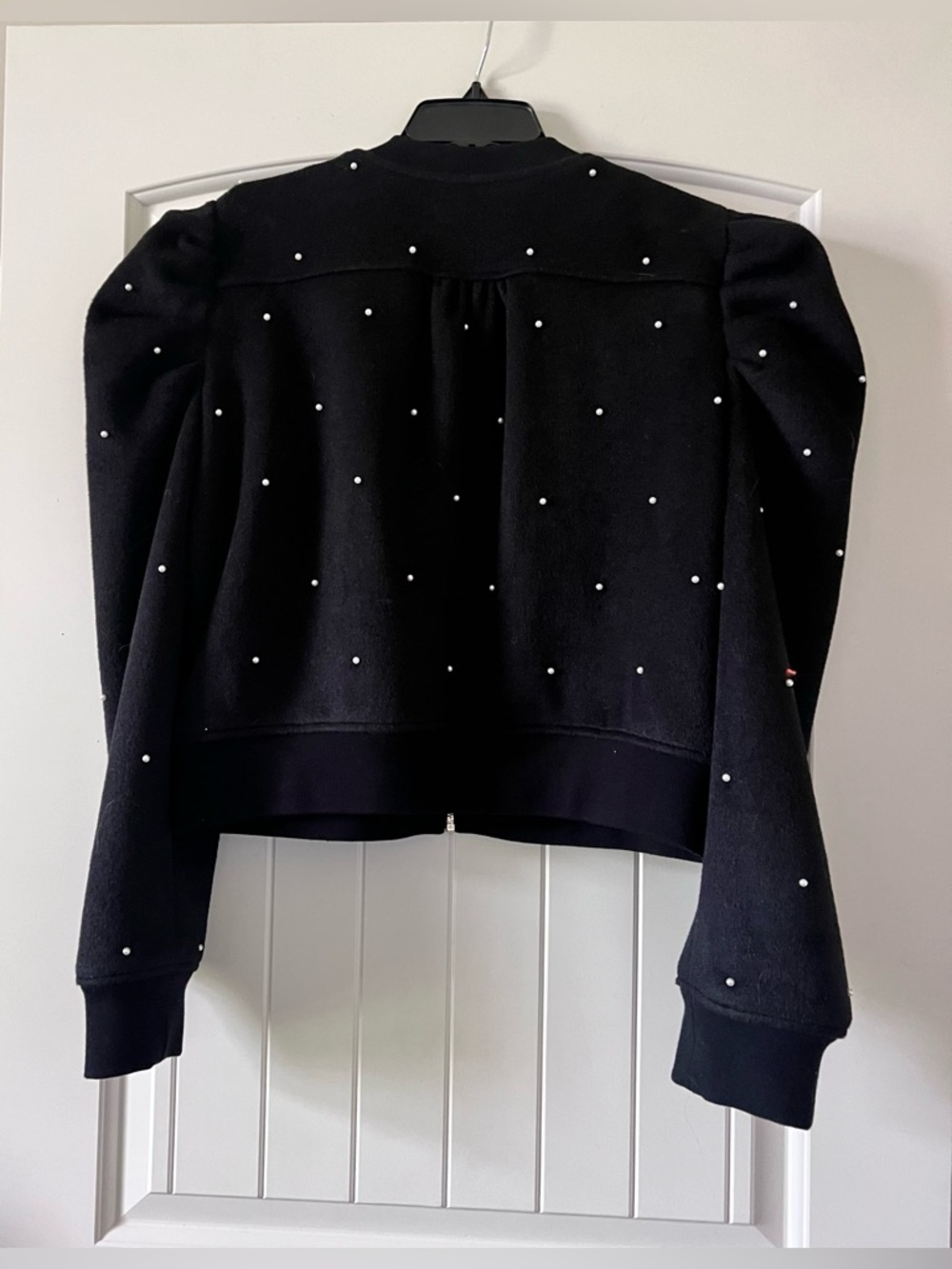 New Generation Love XL Darcie Pearl Bomber Jacket Gold Zip Cropped Retail $395 - Picture 6 of 11